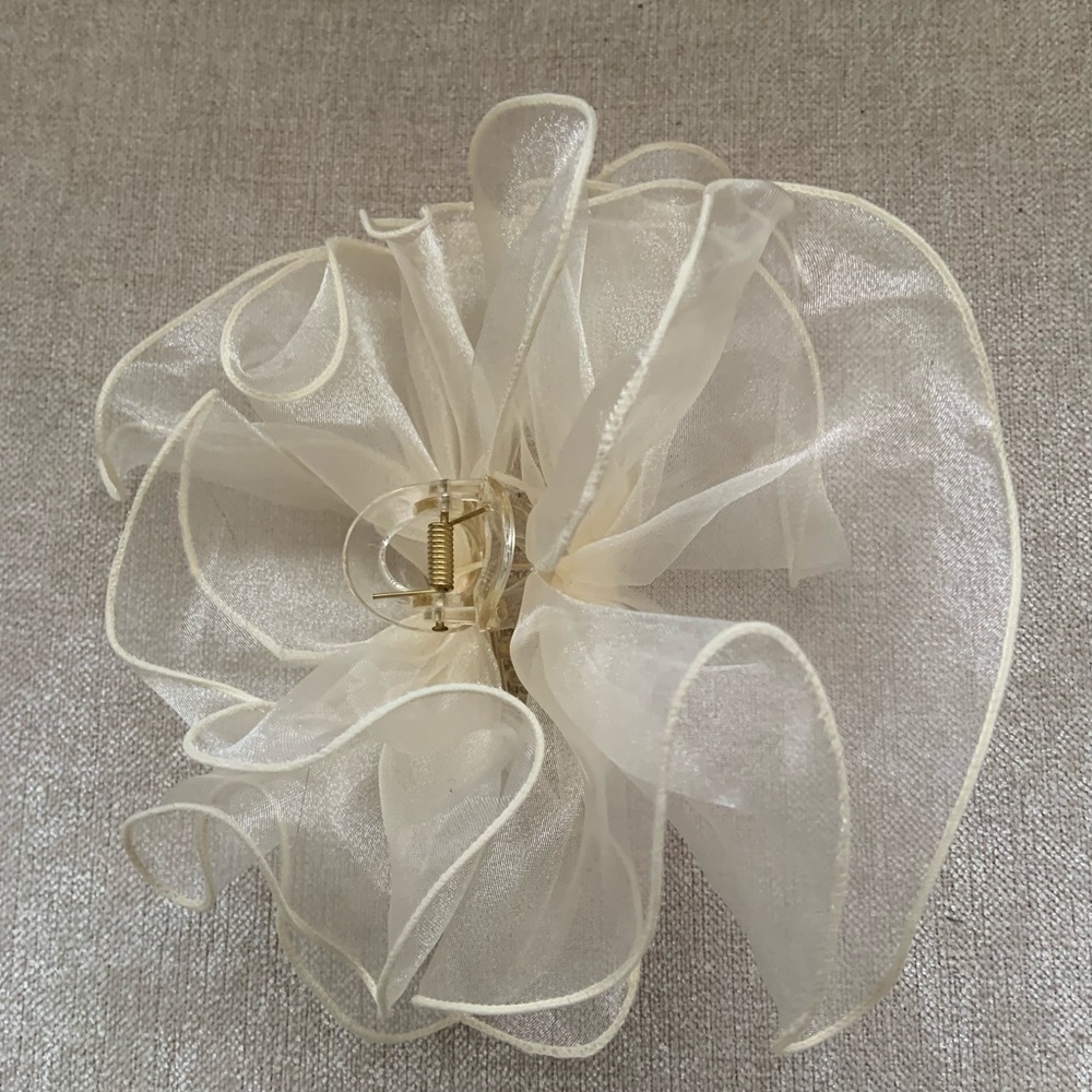 Source Unknown Elegant Sheer White Hair Clip